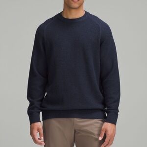 Lululemon Textured Knit Classic fit Crewneck Sweater Heathered Classic Navy XXL